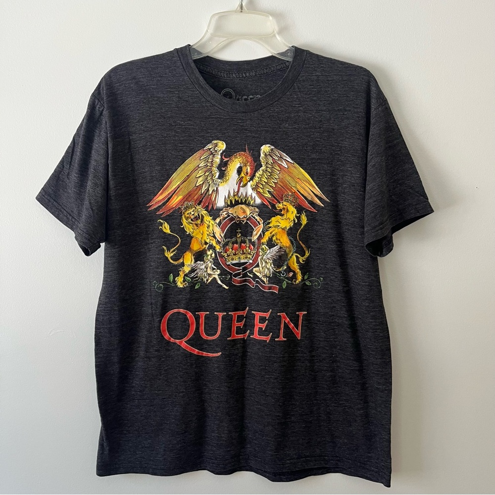Men's Queen Graphic Band Tee Large Grey